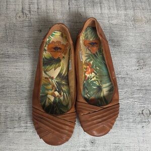 Rocket Dog Brown Flats with Pleated Design